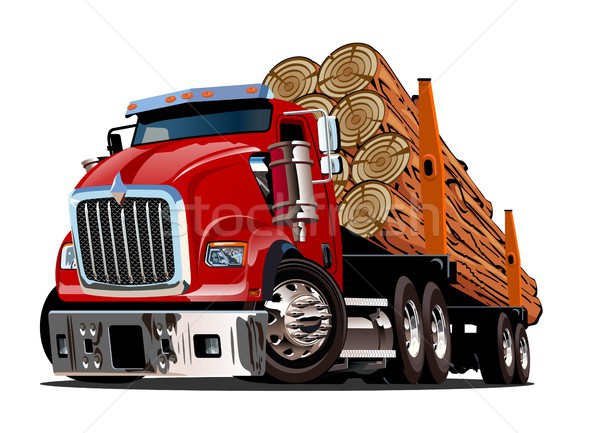 Cartoon logging truck Stock photo © mechanik