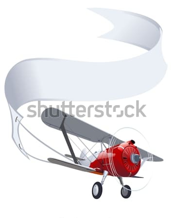 Retro kétfedelű repülőgép szalag eps10 vektor formátum Stock fotó © mechanik