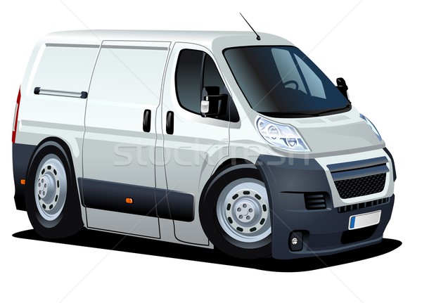 Vektor Karikatur Van Lieferung Fracht Gruppen Vektor