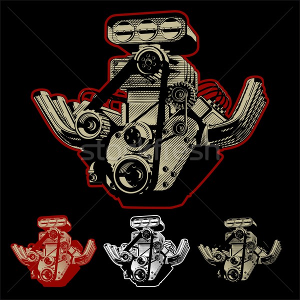 Vetor desenho animado motor eps8 formato grupos Foto stock © mechanik