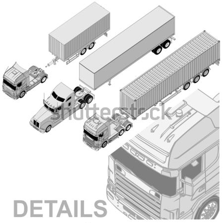 	Vector semi-truck set Stock photo © mechanik