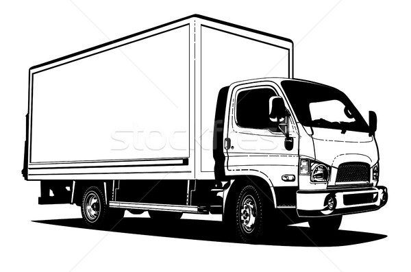 Stock photo: Vector truck outline template isolated on white