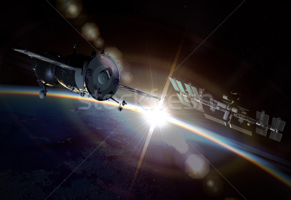 пространстве земле орбита солнце технологий синий Сток-фото © mechanik