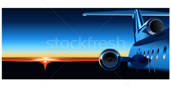 airplane at sunrise Stock photo © mechanik