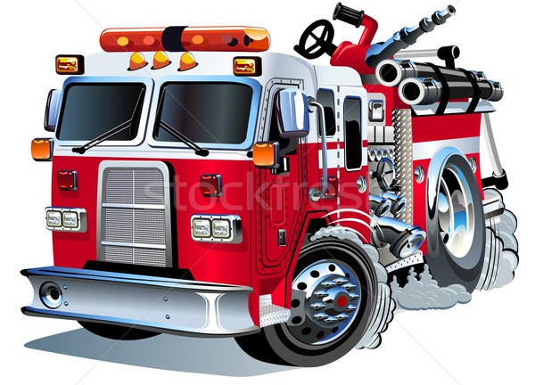 Stock photo: Cartoon Fire Truck