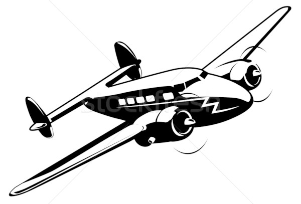 Stok fotoğraf: Karikatür · Retro · uçak · süper · sanat · seyahat