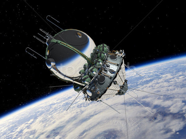 Első űrhajó pálya Föld földgömb világ Stock fotó © mechanik