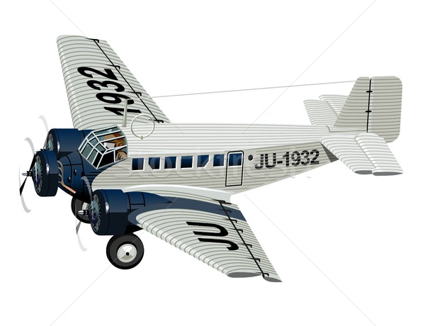 Cartoon Retro Airplane Stock photo © mechanik
