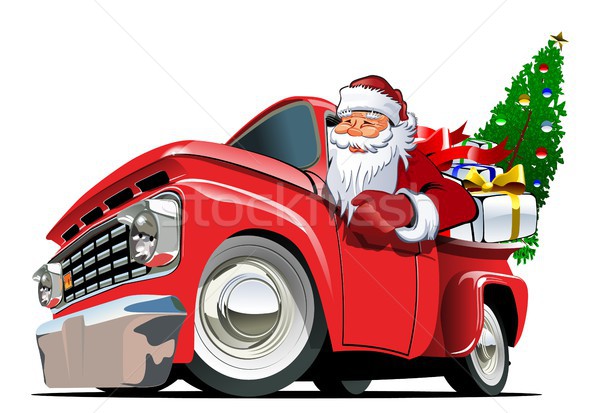 Cartoon retro Christmas pickup Stock photo © mechanik