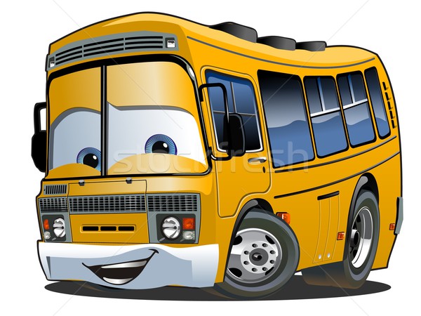 Cartoon bus scolaire isolé blanche eps10 vecteur [[stock_photo]] © mechanik