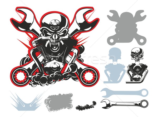 Vector bikers simbols set Stock photo © mechanik