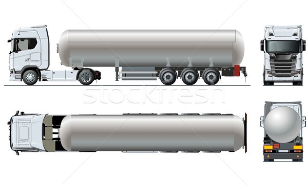 Foto stock: Vetor · realista · caminhão · modelo · isolado · branco