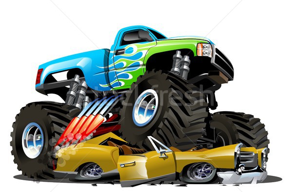 Vetor desenho animado monstro caminhão eps10 grupos Foto stock © mechanik