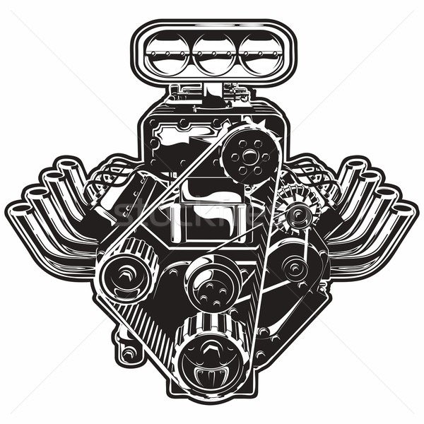 Vecteur cartoon moteur détaillée eps8 format [[stock_photo]] © mechanik