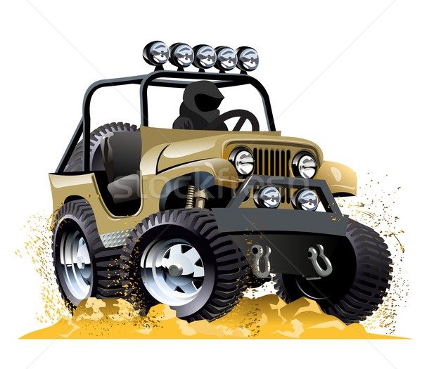 Cartoon jeep odizolowany biały eps10 wektora Zdjęcia stock © mechanik