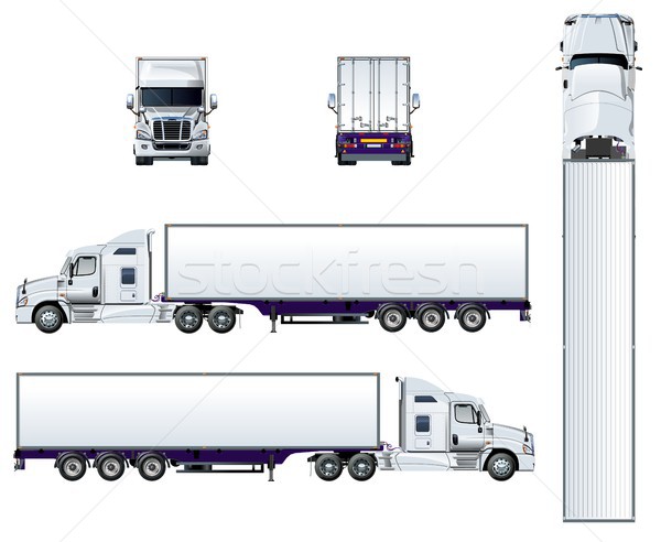 Vector semi truck template isolated on white Stock photo © mechanik