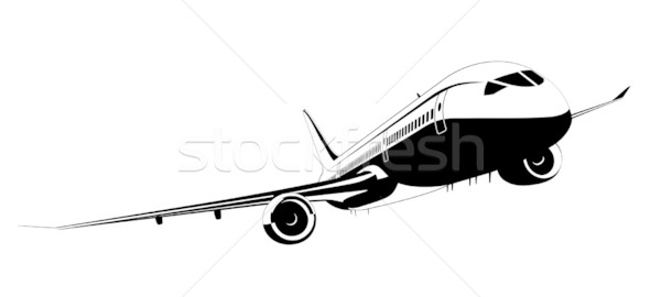 Detailed silhouette aeroplane Stock photo © mechanik