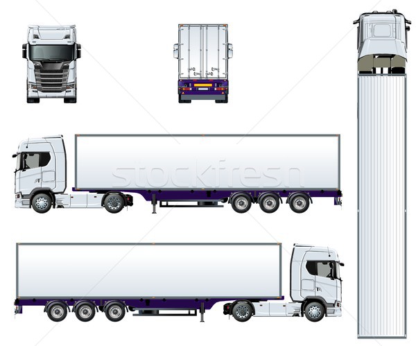 商業照片: 向量 · 卡車 · 模板 · 孤立 · 白 · eps10