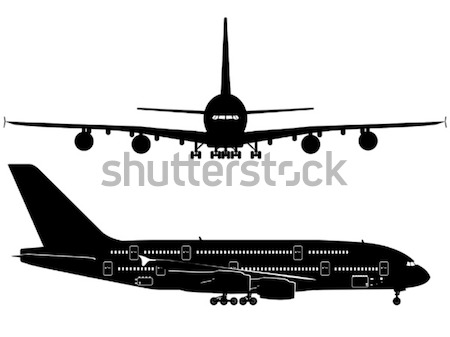 Repülőgép sziluett izolált fehér égbolt művészet Stock fotó © mechanik