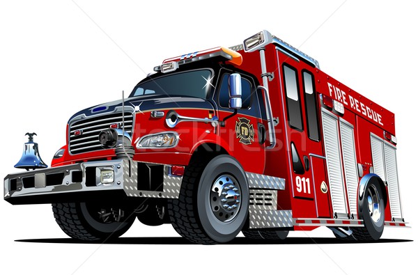 向量 漫畫 消防車 eps10 格式 團體 商業照片 © mechanik