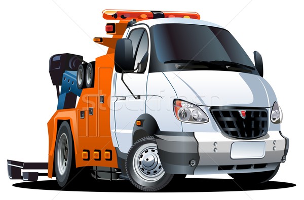 Stock photo: Vector cartoon tow truck