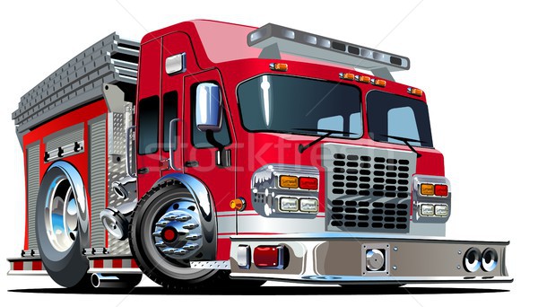 Stock photo: Vector Cartoon Fire Truck