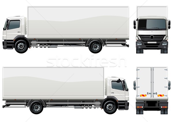 Foto stock: Vetor · entrega · carga · caminhão · eps · grupos