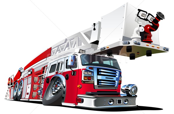 вектора Cartoon пожарная машина пожарная машина eps10 группы Сток-фото © mechanik
