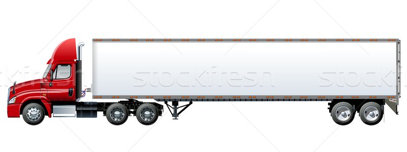 Foto stock: Vetor · caminhão · modelo · isolado · branco · eps10