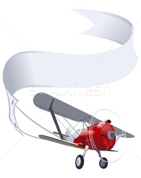 Vector retro airplane with banner Stock photo © mechanik