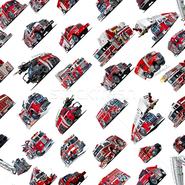 Cartoon Fire Truck seamless pattern Stock photo © mechanik