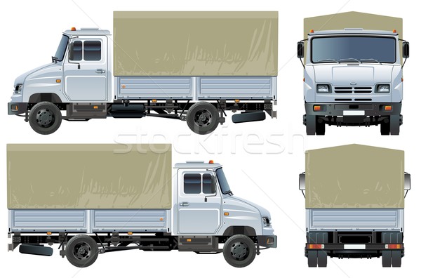 Vecteur livraison fret camion eps8 métal Photo stock © mechanik