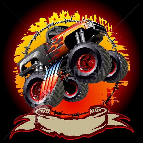 Desen animat monstru camion eps10 vector Grupuri Imagine de stoc © mechanik