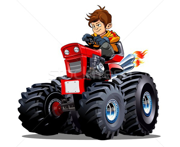 Stock photo: Vector Cartoon Tractor isolated on white background