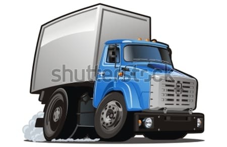 Foto stock: Vetor · desenho · animado · entrega · carga · caminhão · eps8