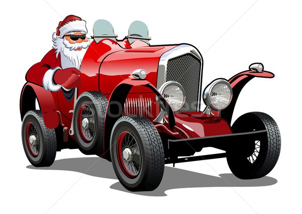 Karikatür Noel Retro araba eps10 vektör Stok fotoğraf © mechanik