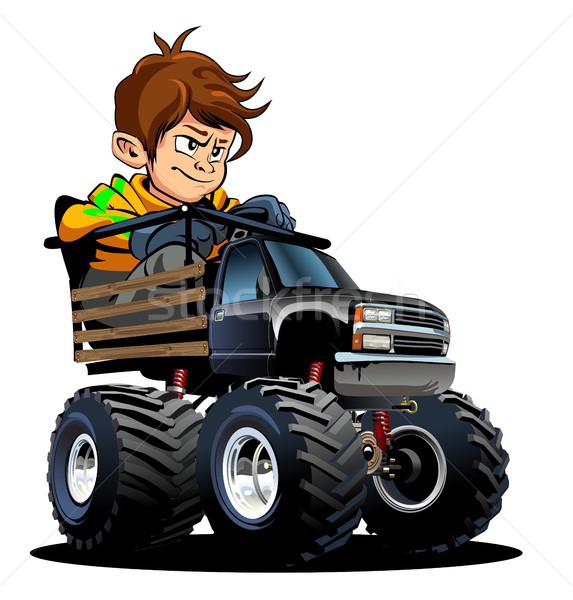 Cartoon Monster Truck with driver Stock photo © mechanik