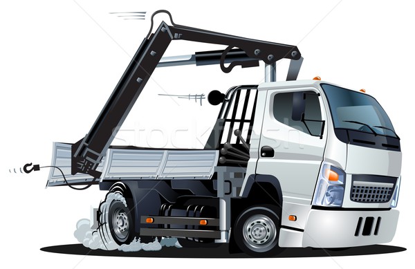 Vetor desenho animado caminhão guindaste eps10 formato Foto stock © mechanik