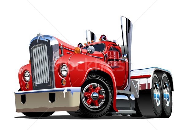 Cartoon retro semi truck Stock photo © mechanik