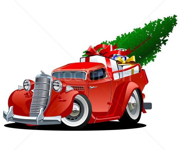 Cartoon Christmas Pickup Stock photo © mechanik