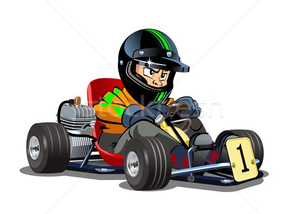 Cartoon kart racer isolated on white background Stock photo © mechanik