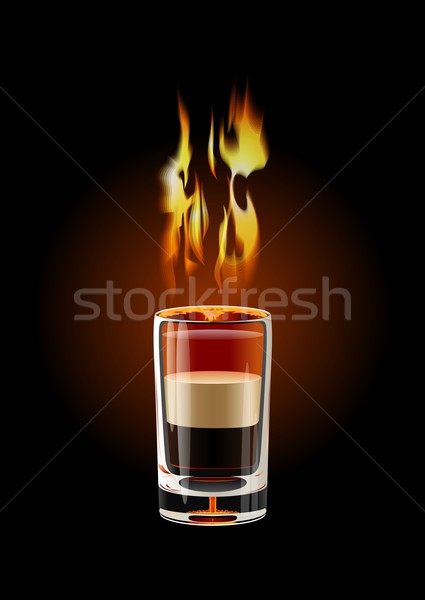 Shot cocktail vector eps incendiu portocaliu Imagine de stoc © mechanik