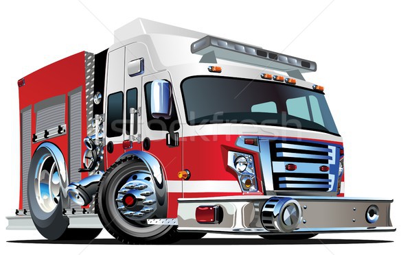 вектора Cartoon пожарная машина eps10 формат группы Сток-фото © mechanik