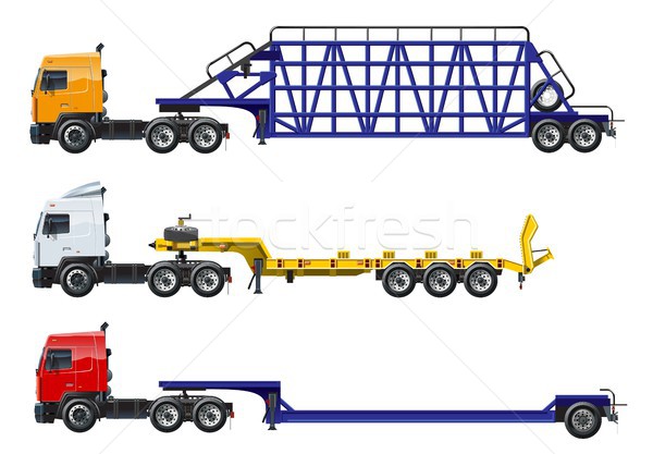 Vector semi trucks set isolated on white Stock photo © mechanik