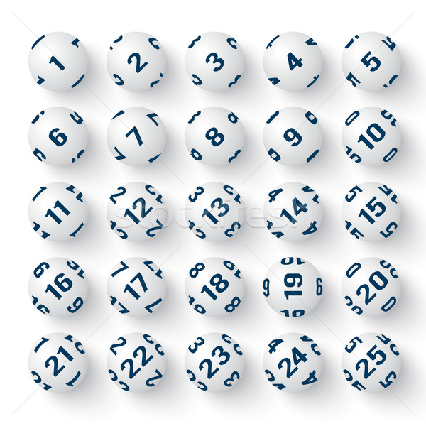 Szett valósághű fehér bingó golyók vektor Stock fotó © Mediaseller