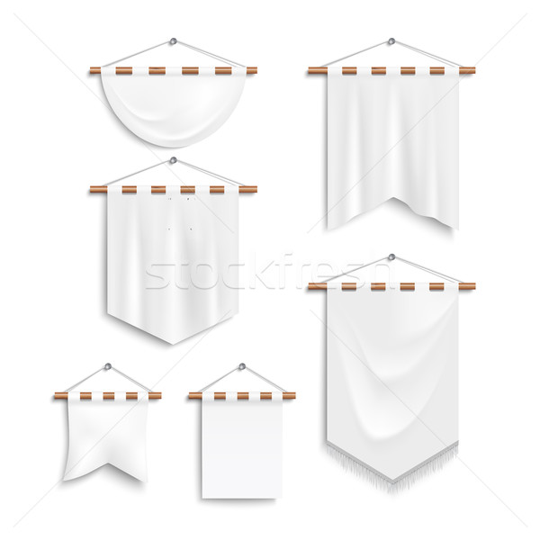 Set of realistic white textile banners Stock photo © Mediaseller