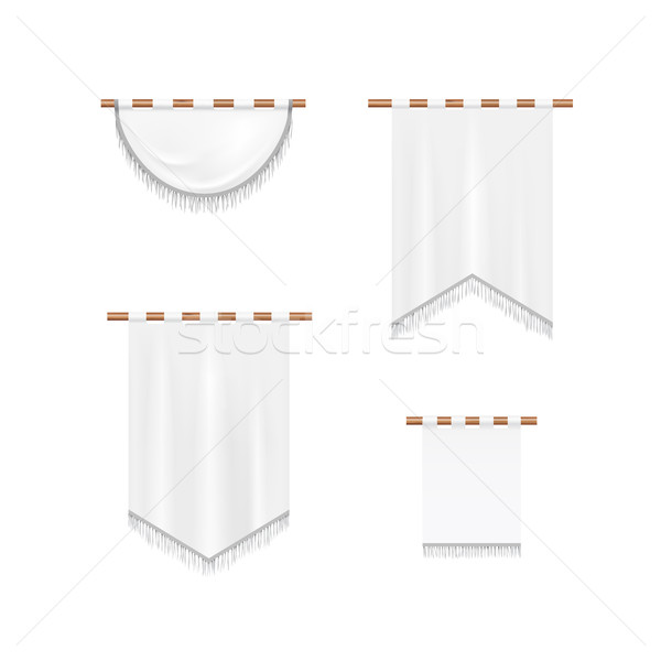 Realistic white textile banners with folds Stock photo © Mediaseller