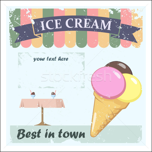 ヴィンテージ アイスクリーム ポスター 抽象的な チョコレート 背景 ストックフォト © Mediaseller