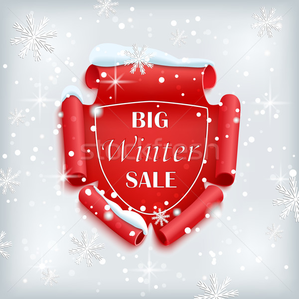 Grand hiver vente affiche rouge papier [[stock_photo]] © Mediaseller