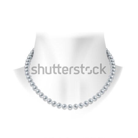 Realistyczny biały perła dekoracji szablon Zdjęcia stock © Mediaseller